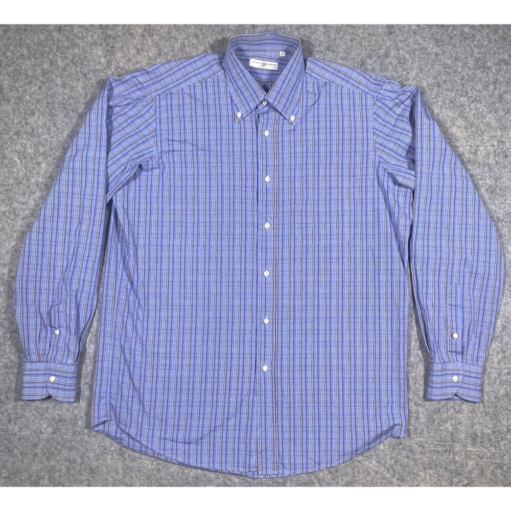 Luciano Barbera Button Down Shirt Made In Italy Mens XL Blue Long Sleeve